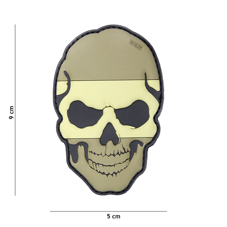 Embleem 3D PVC skull Spanje subdued #16025