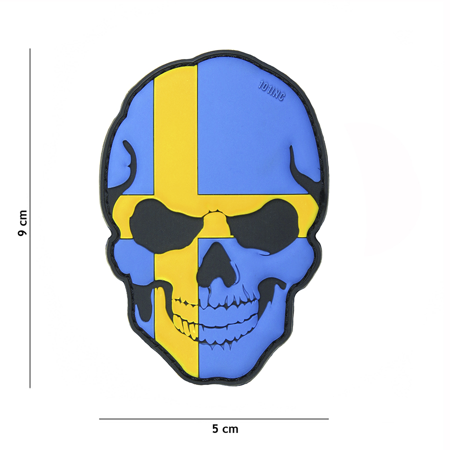 Embleem 3D PVC skull Zweden #16027