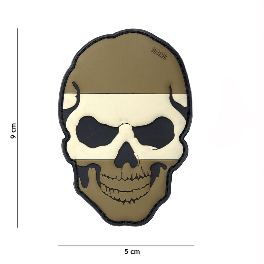 Embleem 3D PVC skull Spanje camo #16026