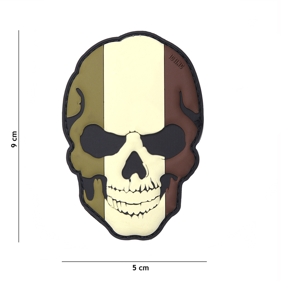 Embleem 3D PVC skull Frankrijk camo #16005