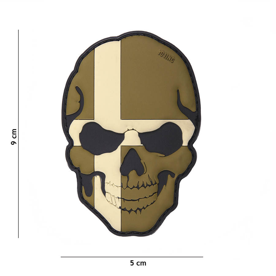 Embleem 3D PVC skull Denemarken subdued #16029