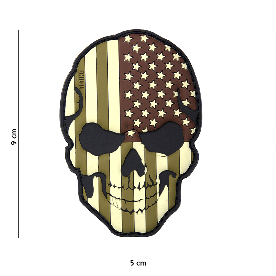 Embleem 3D PVC skull USA camo #16045