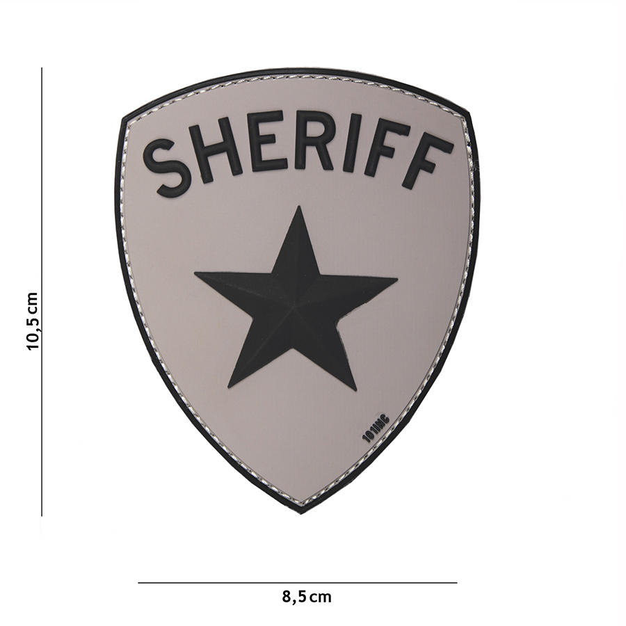 Embleem 3D PVC Sheriff grijs #18042