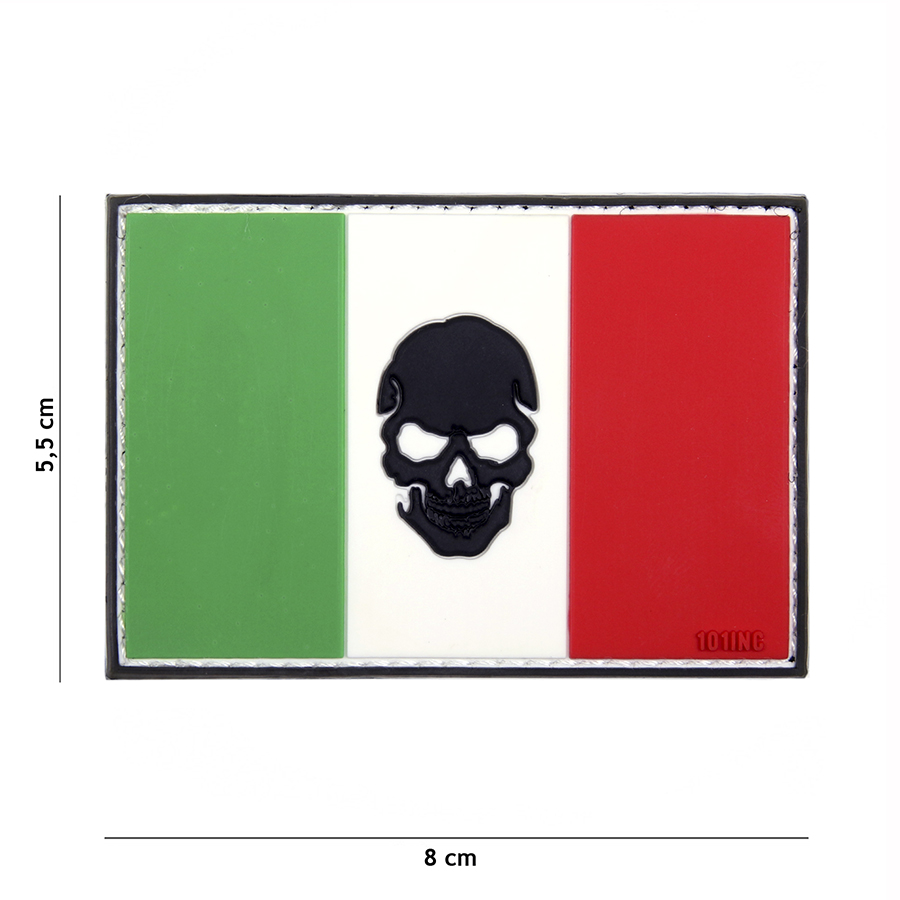 Embleem 3D PVC vlag Italië + skull #17011