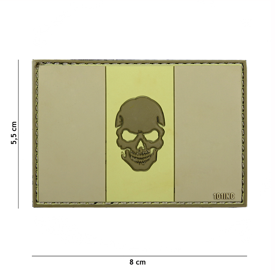 Embleem 3D PVC vlag Italië + skull subdued #17012