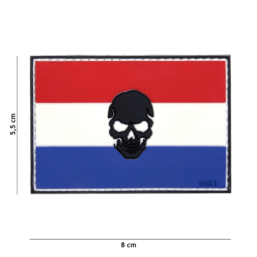 Embleem 3D PVC vlag NL + skull #17013