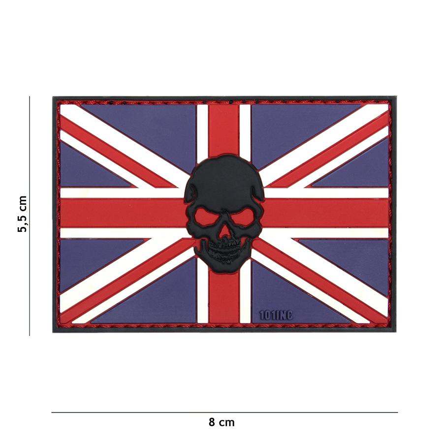 Embleem 3D PVC vlag United Kingdom + skull #17027