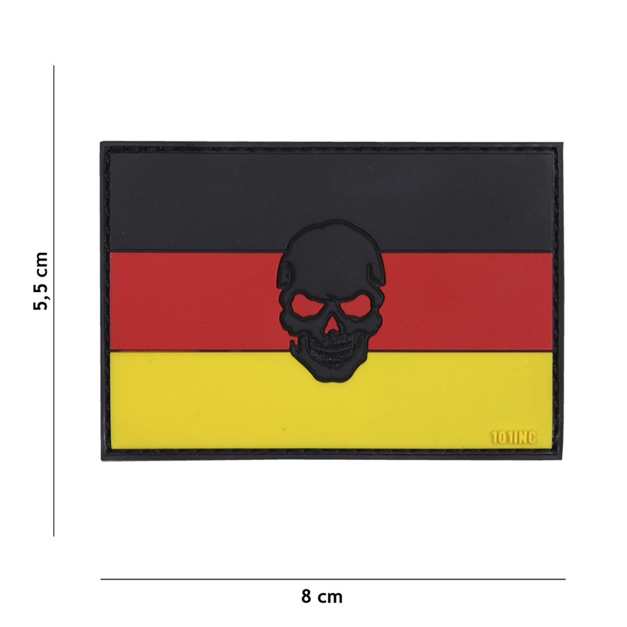 Embleem 3D PVC vlag Duitsland + skull #17009