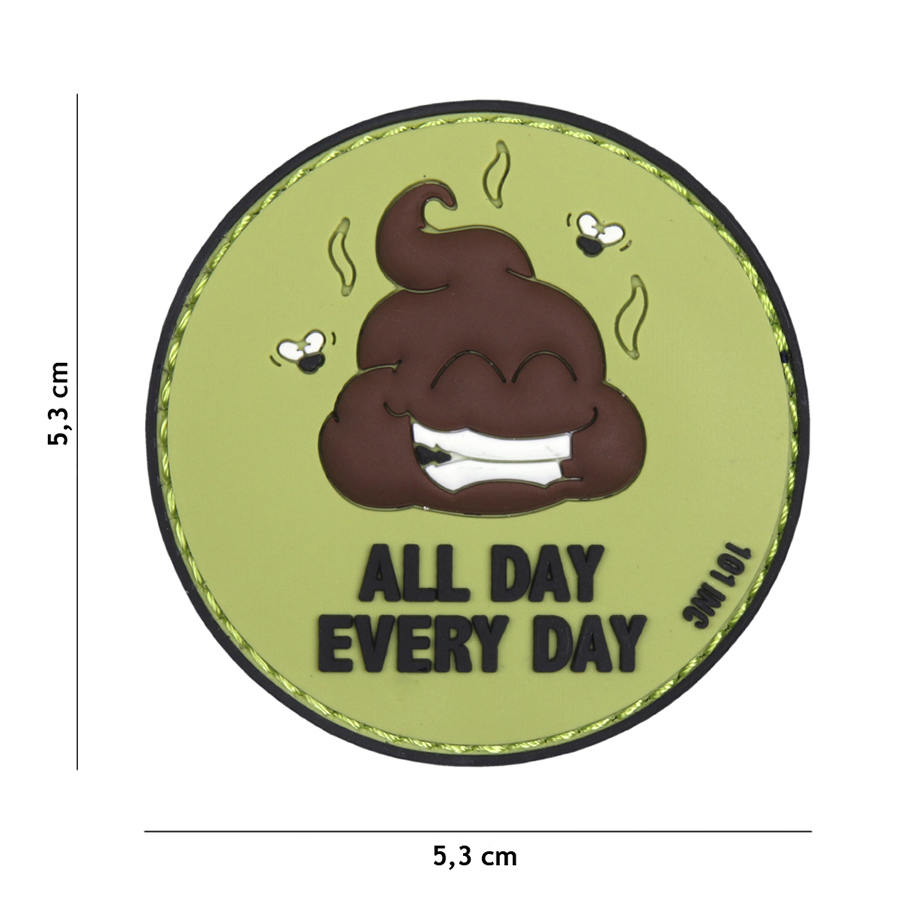 Embleem 3D PVC All Day Every Day groen/zwart #17072