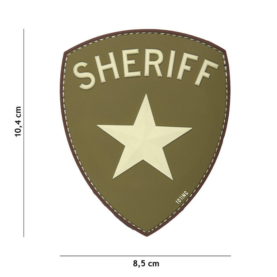 Embleem 3D PVC Sheriff groen #18043