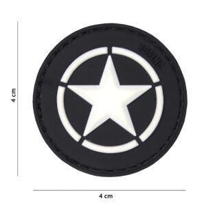 Embleem 3D PVC Allied star zwart #18044