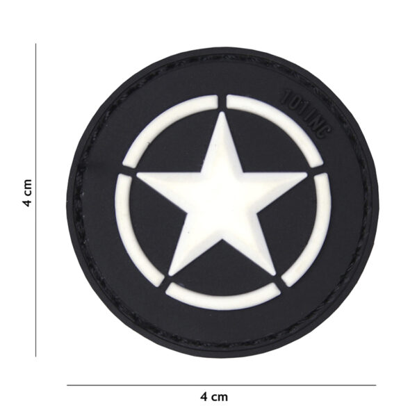 Embleem 3D PVC Allied star zwart #18044