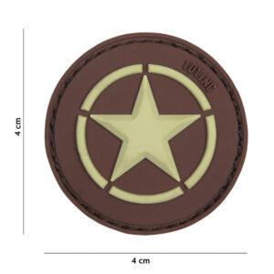 Embleem 3D PVC Allied star bruin #18045