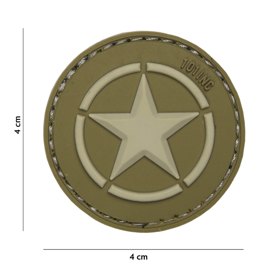 Embleem 3D PVC Allied star groen #18046