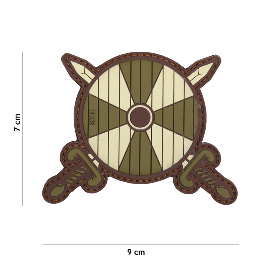 Embleem 3D PVC Viking schild + 2 zwaarden groen #17046