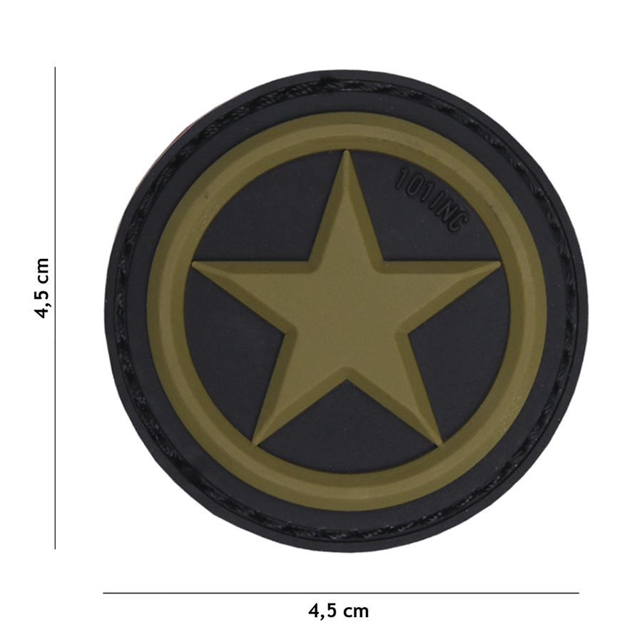 Embleem 3D PVC USA star groen #18063
