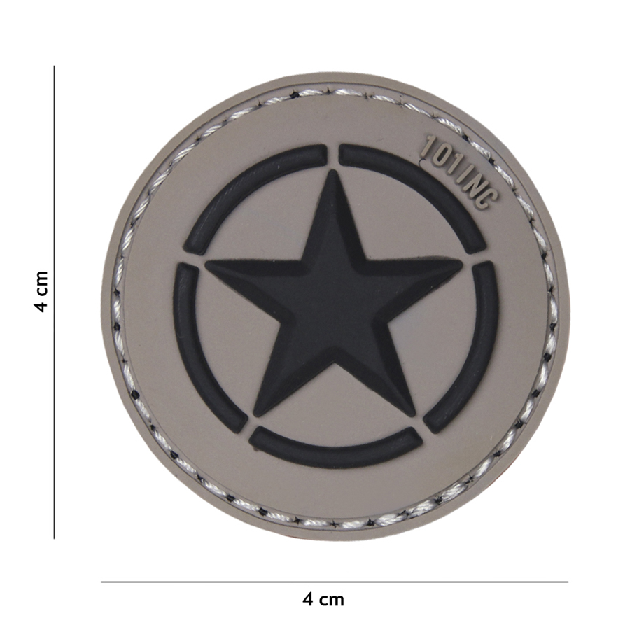 Embleem 3D PVC Allied star grijs #18047
