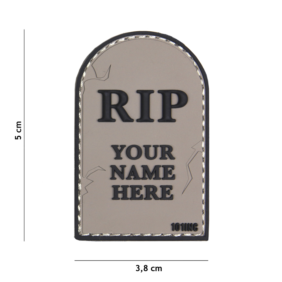 Embleem 3D PVC RIP grijs #18027