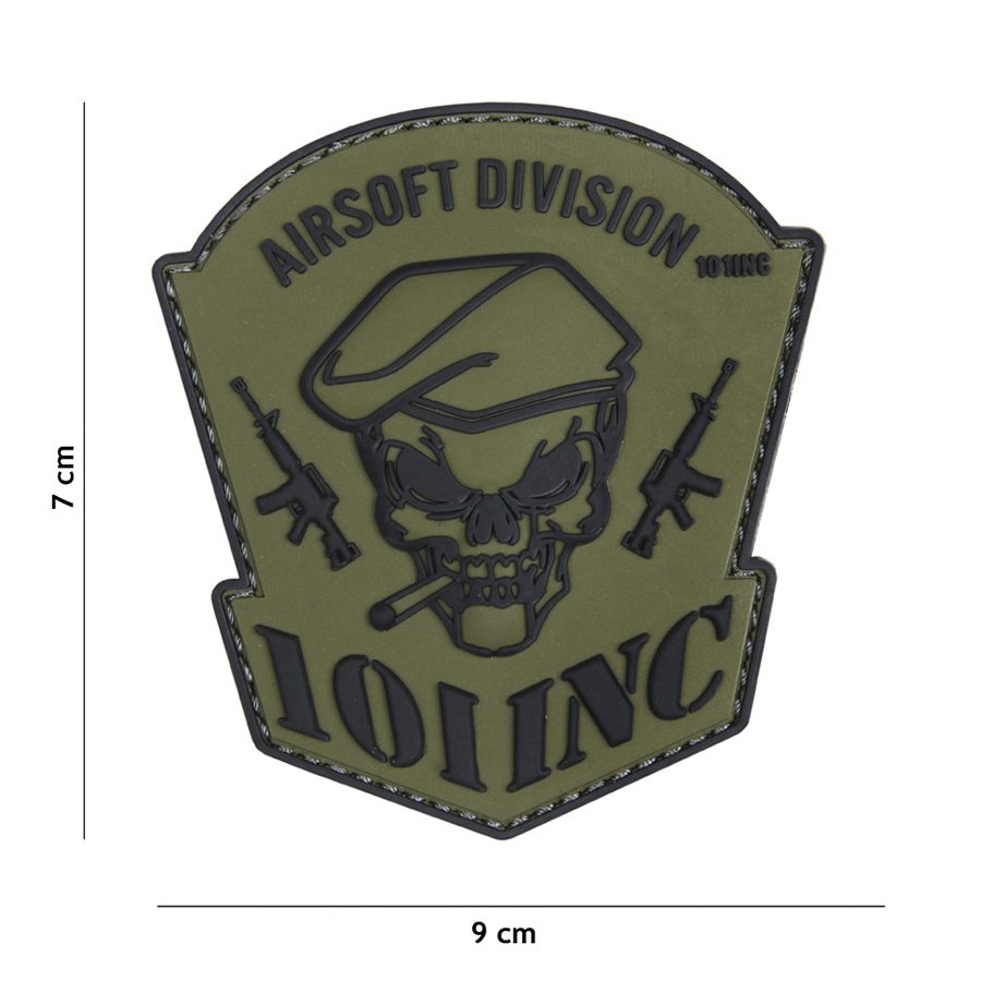 Embleem 3D PVC Airsoft Division 101 INC groen #18080