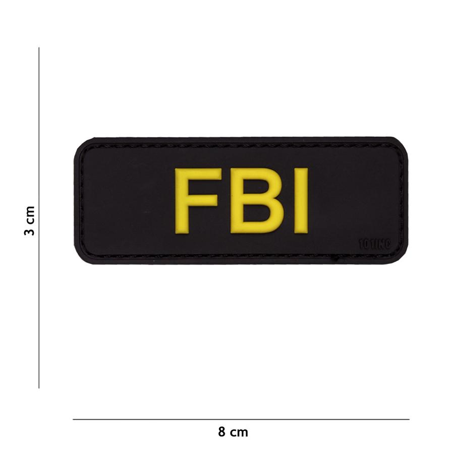 Embleem 3D PVC FBI zwart #17043
