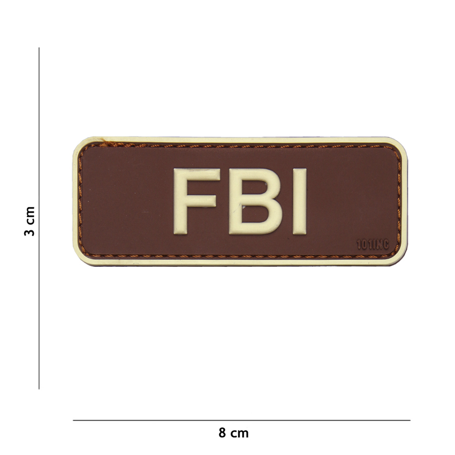 Embleem 3D PVC FBI bruin #17044