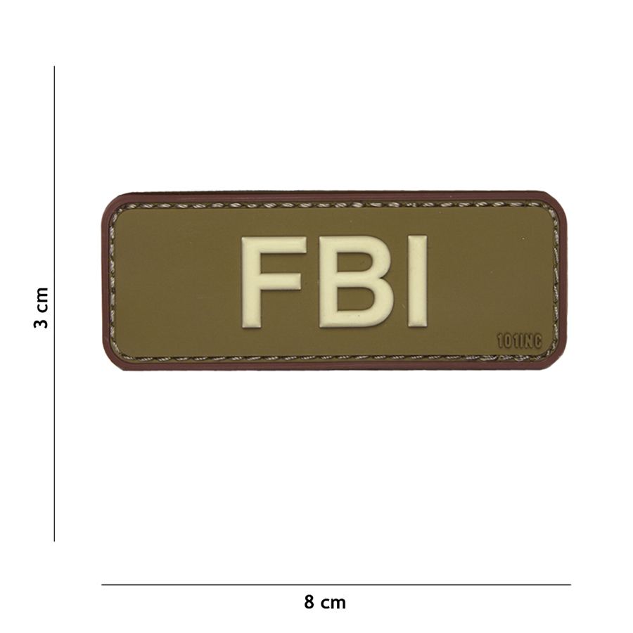 Embleem 3D PVC FBI groen/bruin #17055
