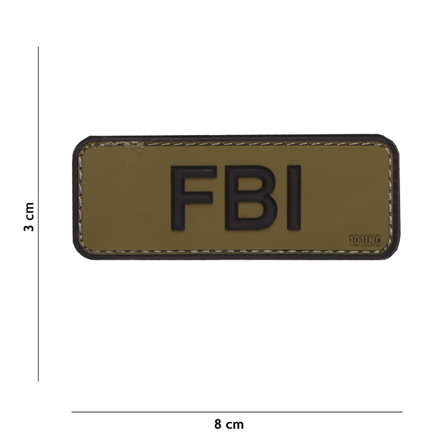 Embleem 3D PVC FBI groen/zwart #17056
