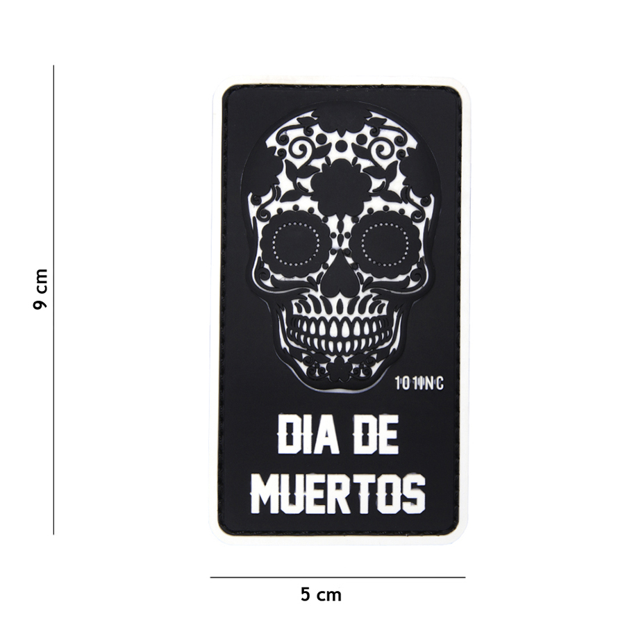 Embleem 3D PVC Dia de Muertos zwart #16012