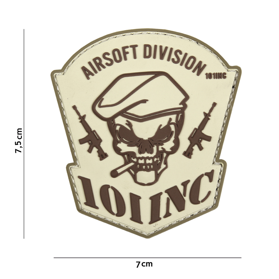 Embleem 3D PVC Airsoft Division 101 INC beige #18082