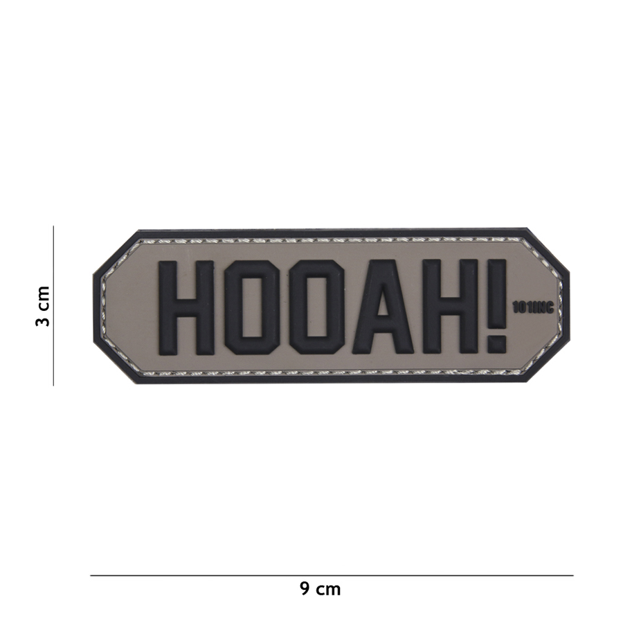 Embleem 3D PVC HOOAH! grijs #17057
