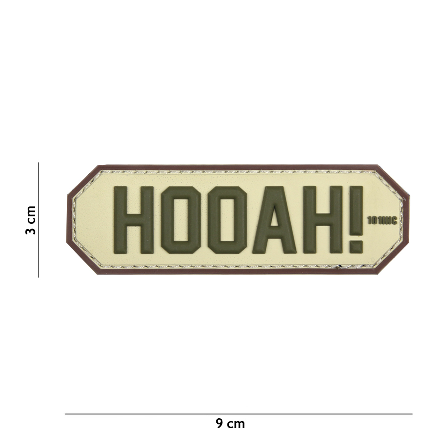 Embleem 3D PVC HOOAH! beige #17059