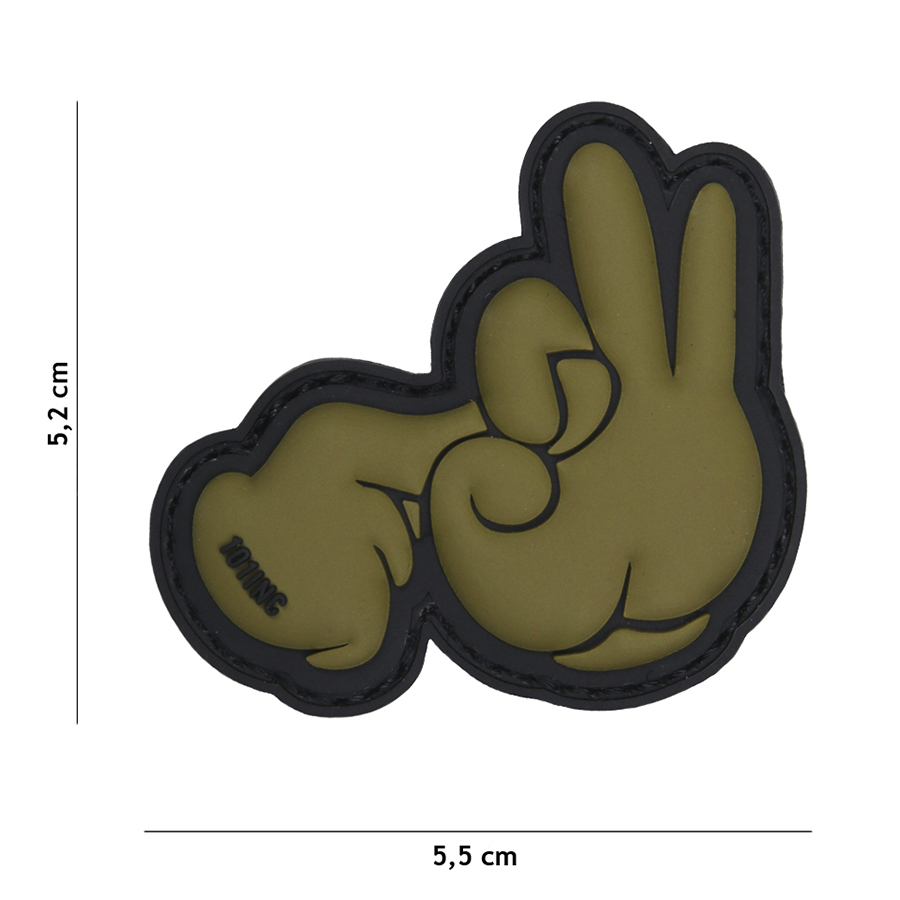 Embleem 3D PVC Fuck fingers groen #18053