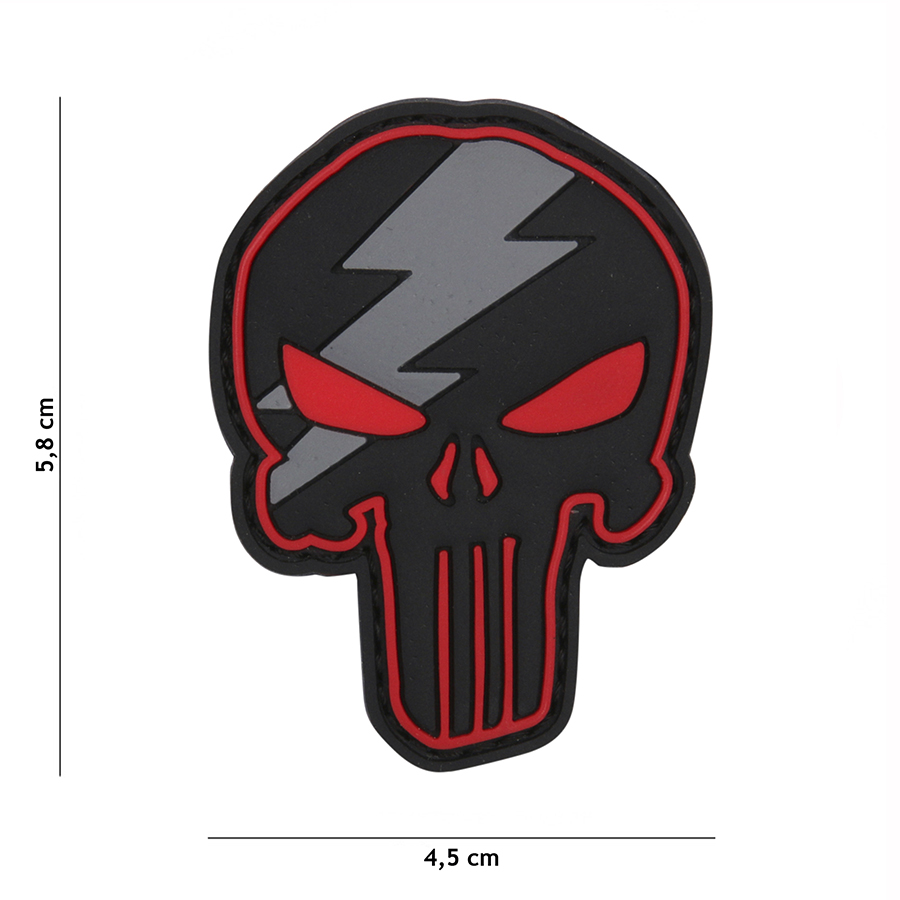 Embleem 3D PVC Punisher thunder rood #12056