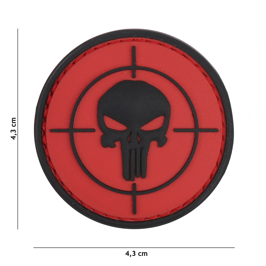 Embleem 3D PVC Punisher vizier rood #12076