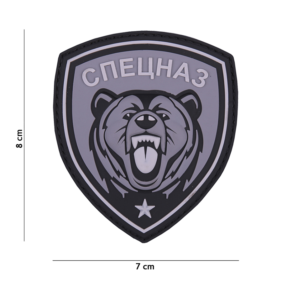 Embleem 3D PVC Spetsnaz beer grijs #9068