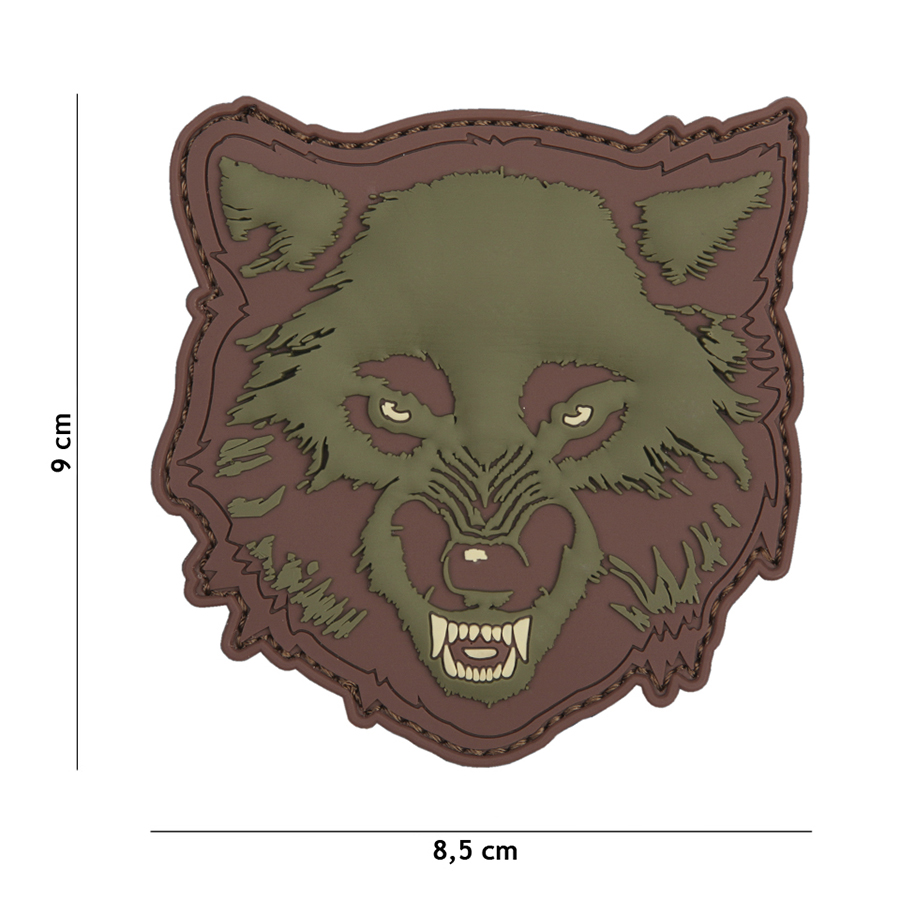 Embleem 3D PVC Wolf groen #9054