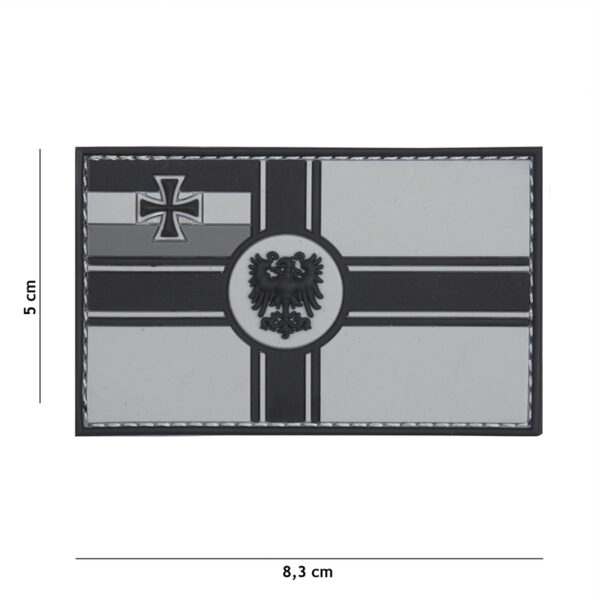 Embleem 3D PVC Duitse Empire vlag grijs #2074