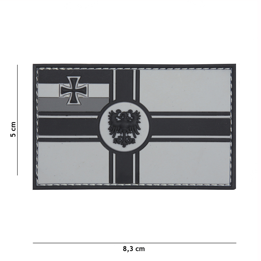 Embleem 3D PVC Duitse Empire vlag grijs #2074