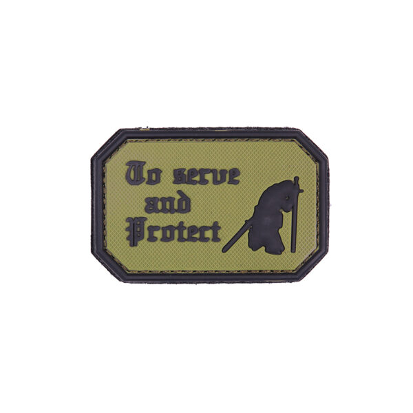 Embleem 3D PVC To serve and protect groen #1089