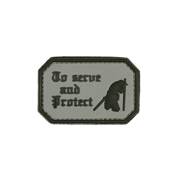 Embleem 3D PVC To serve and protect grijs #1091