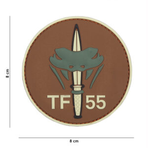 Embleem 3D PVC TF-55 bruin #1092