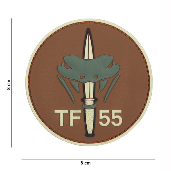 Embleem 3D PVC TF-55 bruin #1092