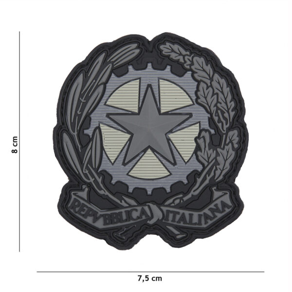 Embleem 3D PVC Italiaanse ster grijs #1109