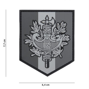 Embleem 3D PVC Frans schild grijs #2099