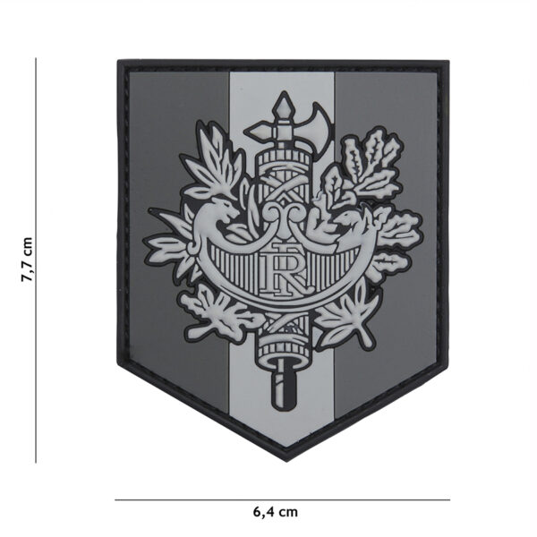 Embleem 3D PVC Frans schild grijs #2099