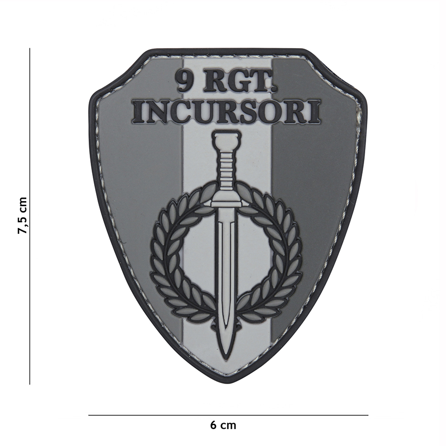 Embleem 3D PVC 9 RGT Incursori grijs #1100
