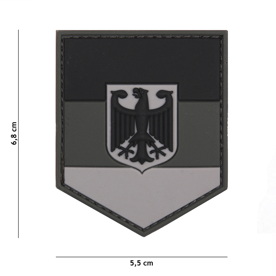 Embleem 3D PVC Duits schild grijs #2070