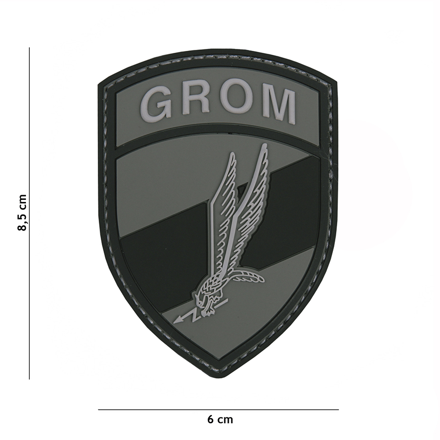 Embleem 3D PVC GROM grijs #2090