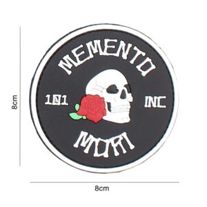 Embleem 3D PVC Memento Mori 101 INC (rond) zwart #3102