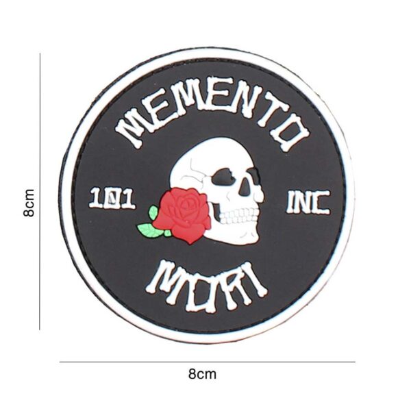 Embleem 3D PVC Memento Mori 101 INC (rond) zwart #3102